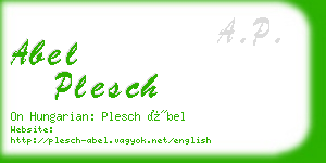 abel plesch business card